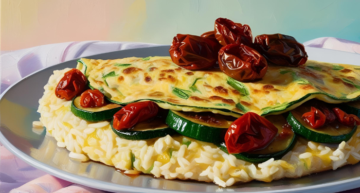 Frittata di Riso con Zucchine e Pomodori