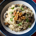 Risotto ai 4 Formaggi con Funghi e Noci