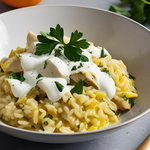 risotto-agrumi-pollo-salsa-yogurt