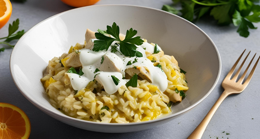risotto-agrumi-pollo-salsa-yogurt