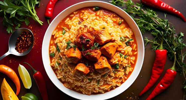 Risotto alla diavola con pollo piccante