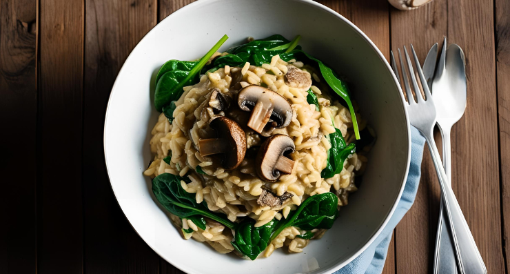 risotto funghi e spinaci