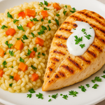 Risotto con Pollo e Salsa di Yogurt