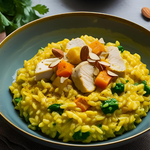 Risotto con Pollo e Mandorle