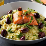 Risotto Pomodoro Olive e Salmone