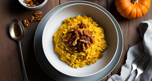 risotto zafferano zucca e noci