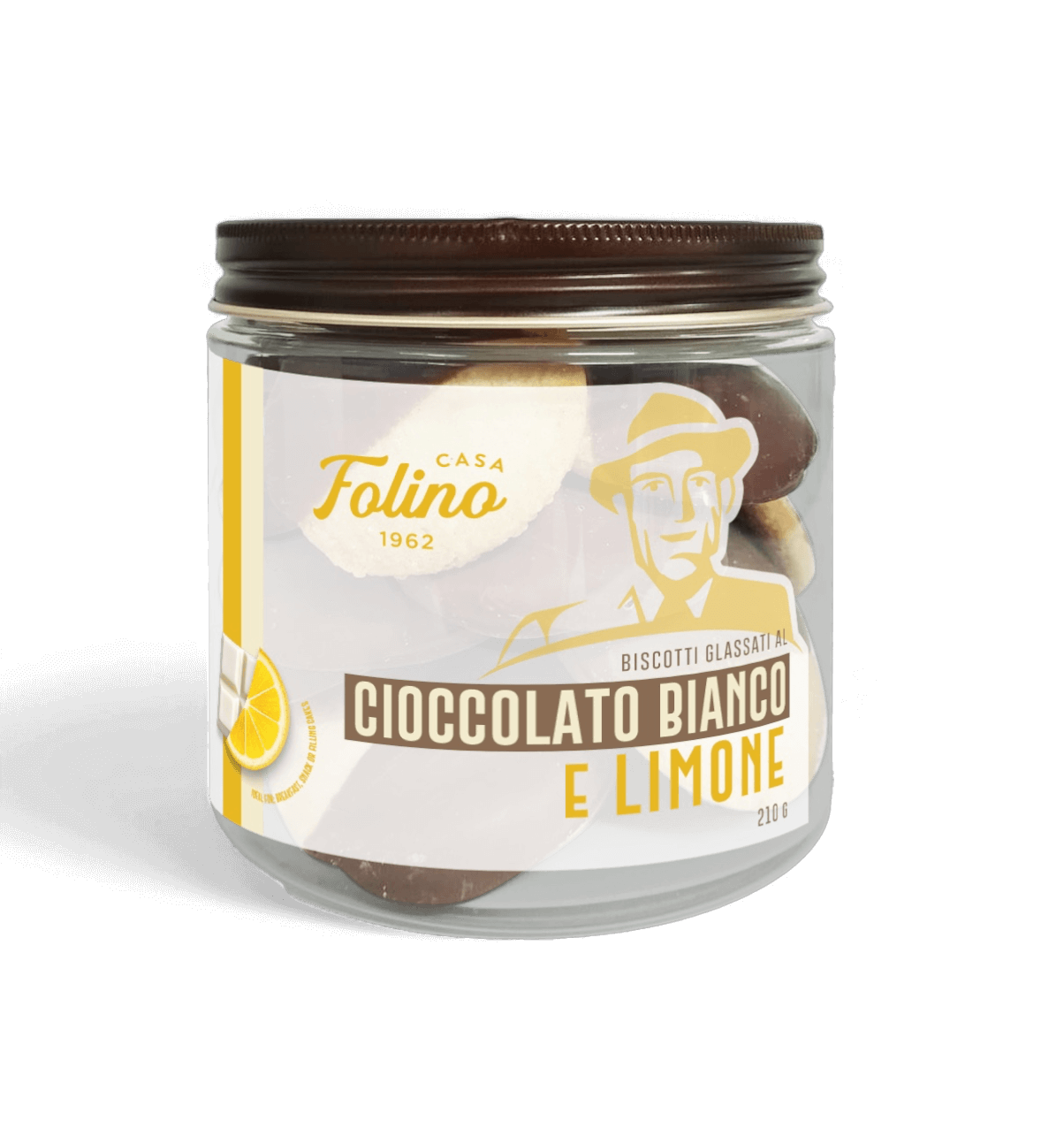 Biscotti Ricoperti Al Cioccolato Bianco E Limone 210 gr