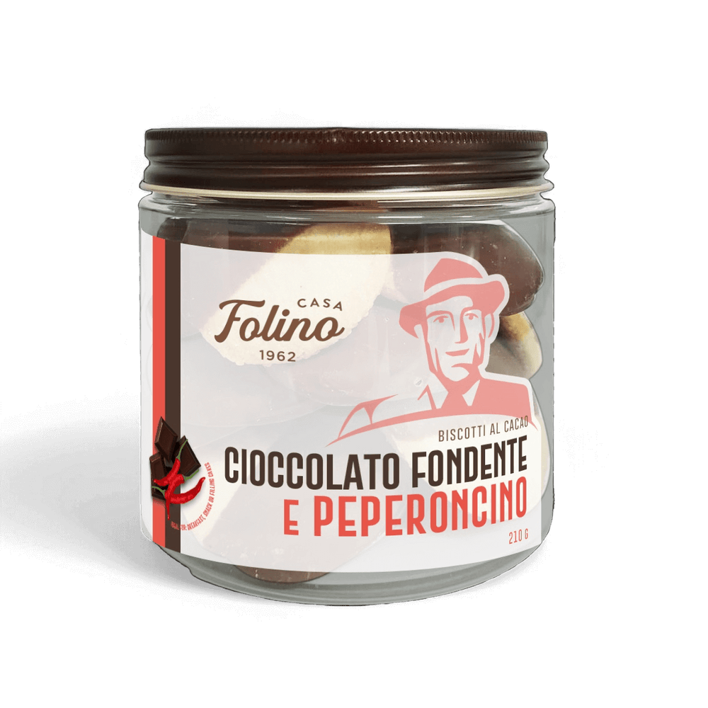 Biscotti Ricoperti Al Cioccolato Fondente E Peperoncino 210 gr