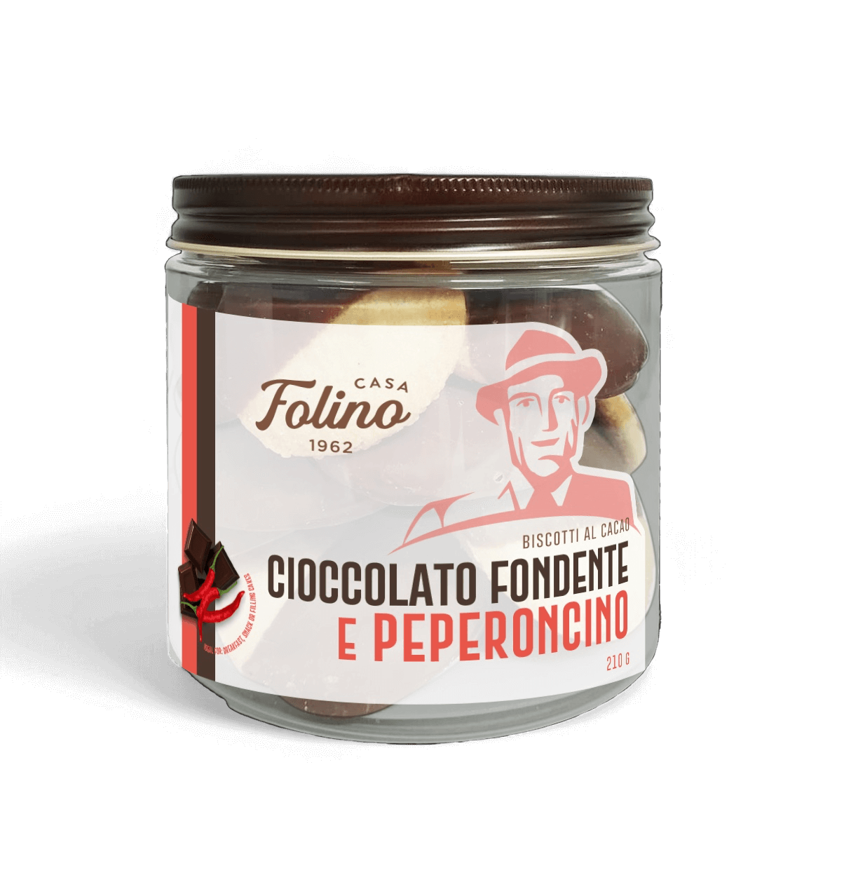 Biscotti Ricoperti Al Cioccolato Fondente E Peperoncino 210 gr