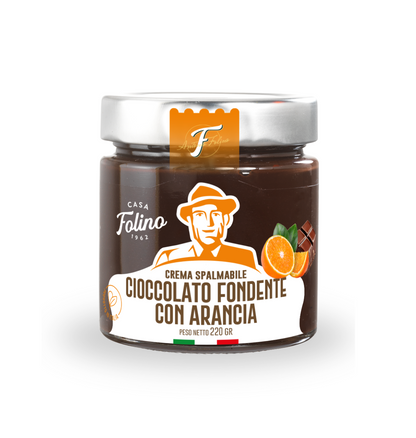 Crema Spalmabile al Cioccolato Fondente E Arancia 220gr