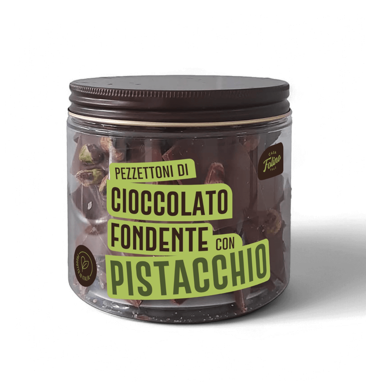 Cioccolato Fondente a Pezzettoni con Pistacchio