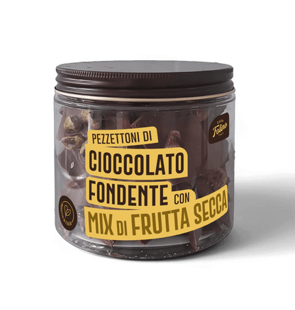 Cioccolato Fondente a Pezzettoni con Mix di Frutta Secca 250gr