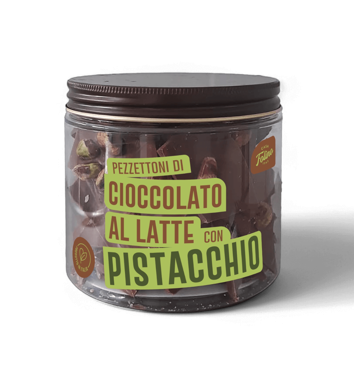 Cioccolato al Latte a Pezzettoni con Pistacchio