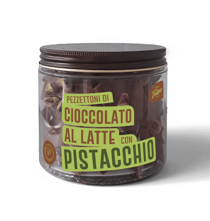 Cioccolato al Latte a Pezzettoni con Pistacchio 250gr