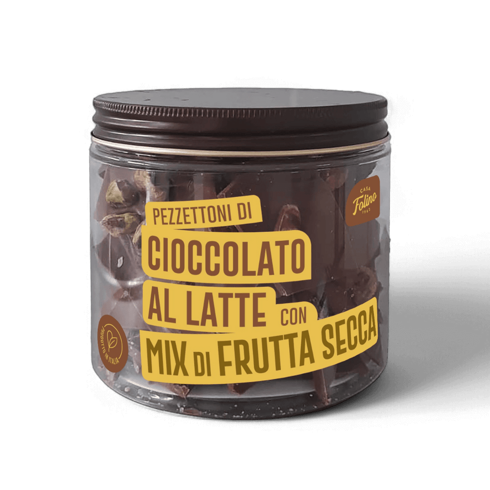 Cioccolato al Latte a Pezzettoni con Mix di Frutta Secca