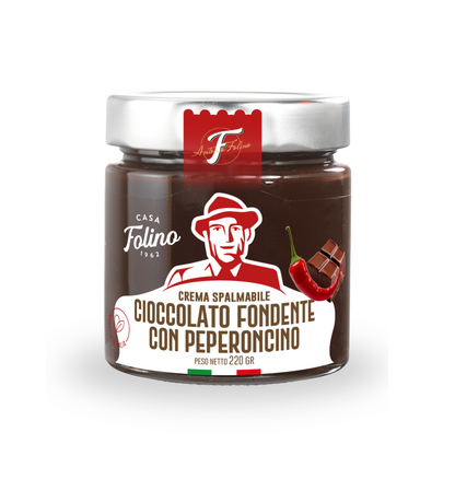 Crema Spalmabile al Cioccolato Fondente  e peperoncino 220gr