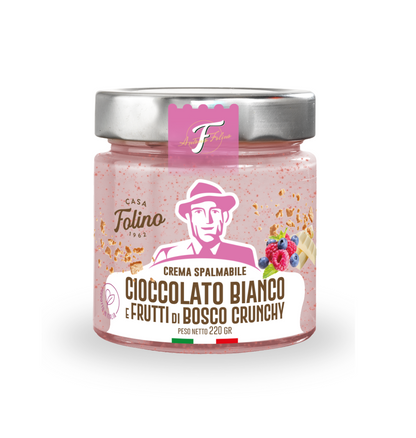 Crema Spalmabile al Cioccolato Bianco E Frutti di bosco Crunchy  220gr
