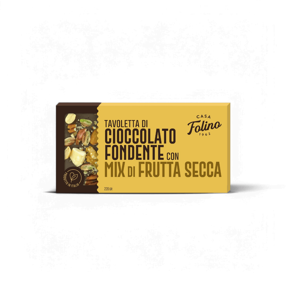 Tavoletta di Cioccolato Fondente con mix di frutta secca