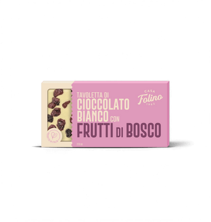 Tavoletta di Cioccolato Bianco con Frutti Rossi 120gr
