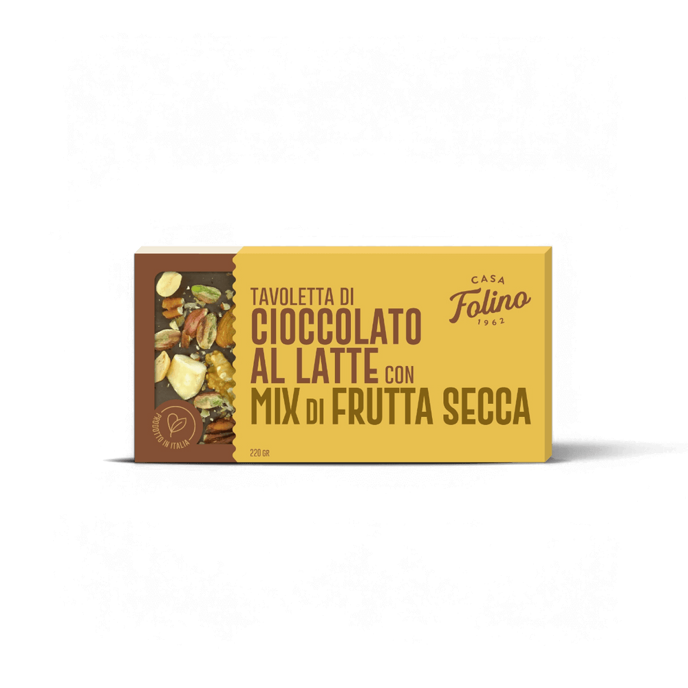 Tavoletta di Cioccolato al Latte con Mix di Frutta Secca