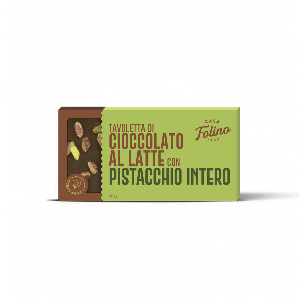 Tavoletta di Cioccolato al Latte con Pistacchio Intero