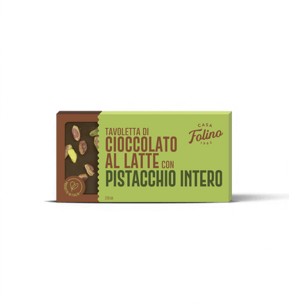 Tavoletta di Cioccolato al Latte con Pistacchio Intero 120gr