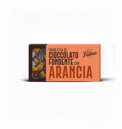Tavoletta di Cioccolato Fondente con Arancia  120gr