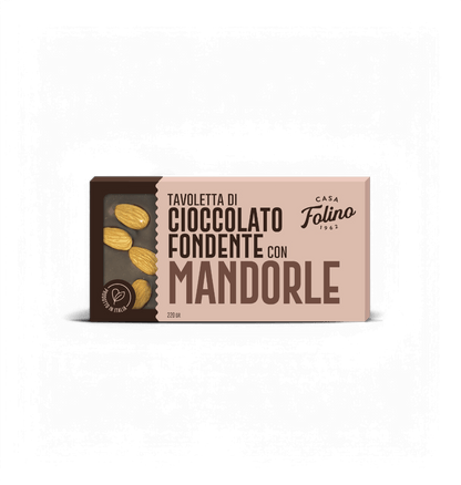 Tavoletta di Cioccolato Fondente con Mandorle 120gr