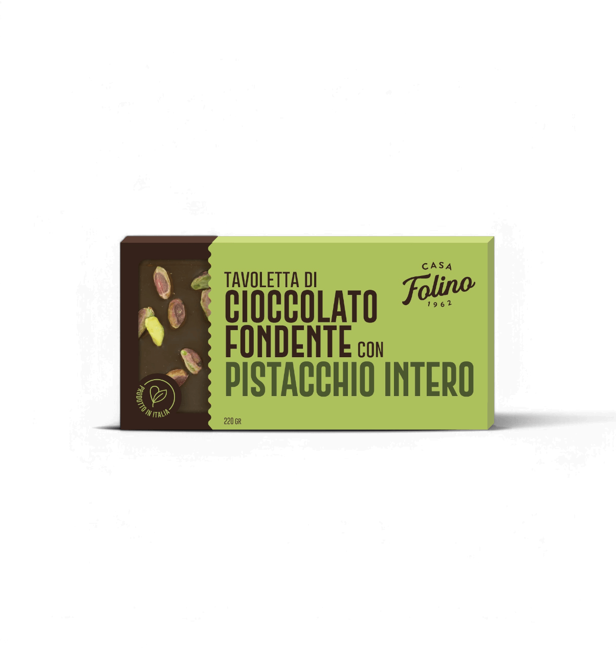 Tavoletta Cioccolato Fondente con Pistacchio Intero