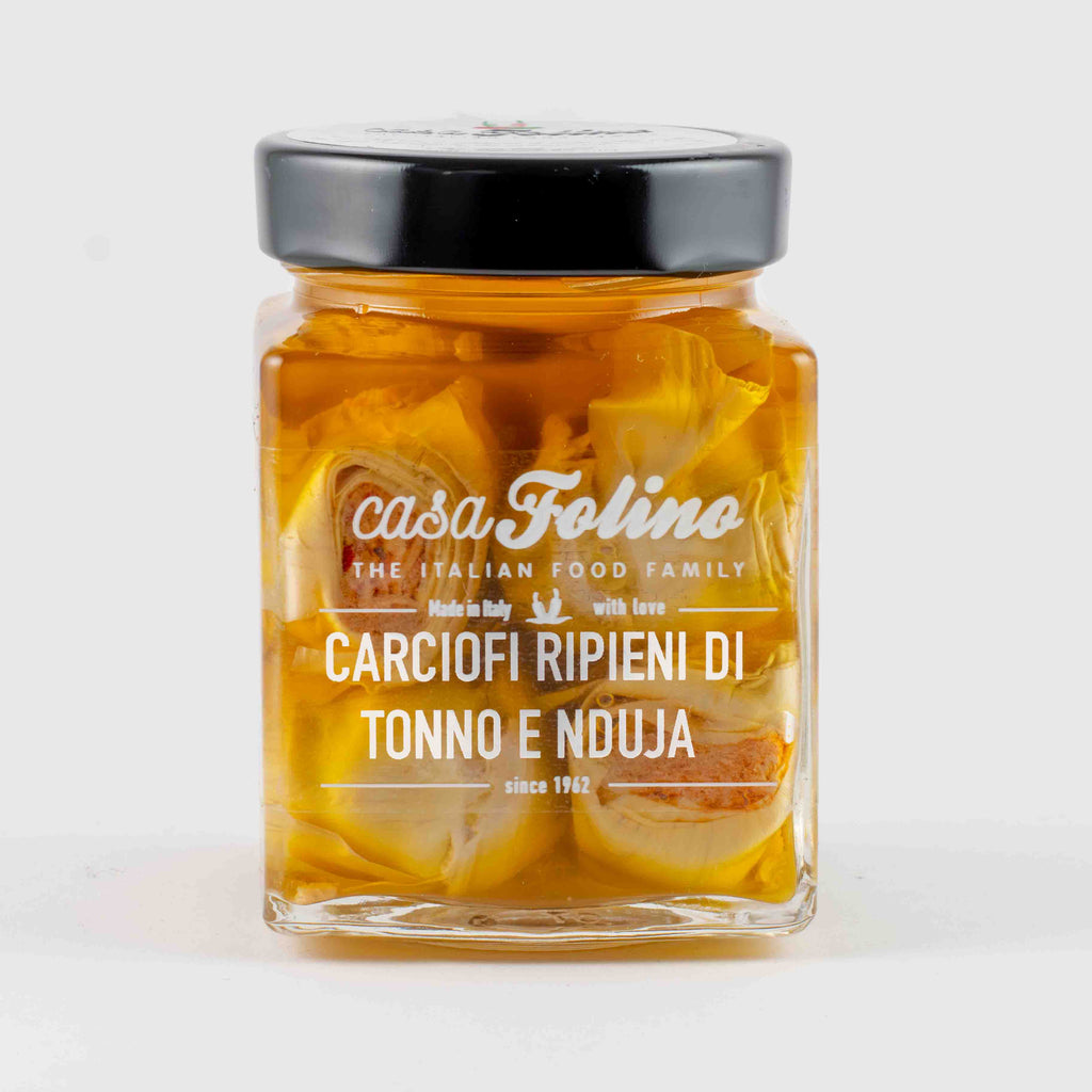 Carciofini Ripieni con Tonno e Nduja 314 ML - Casafolino.com