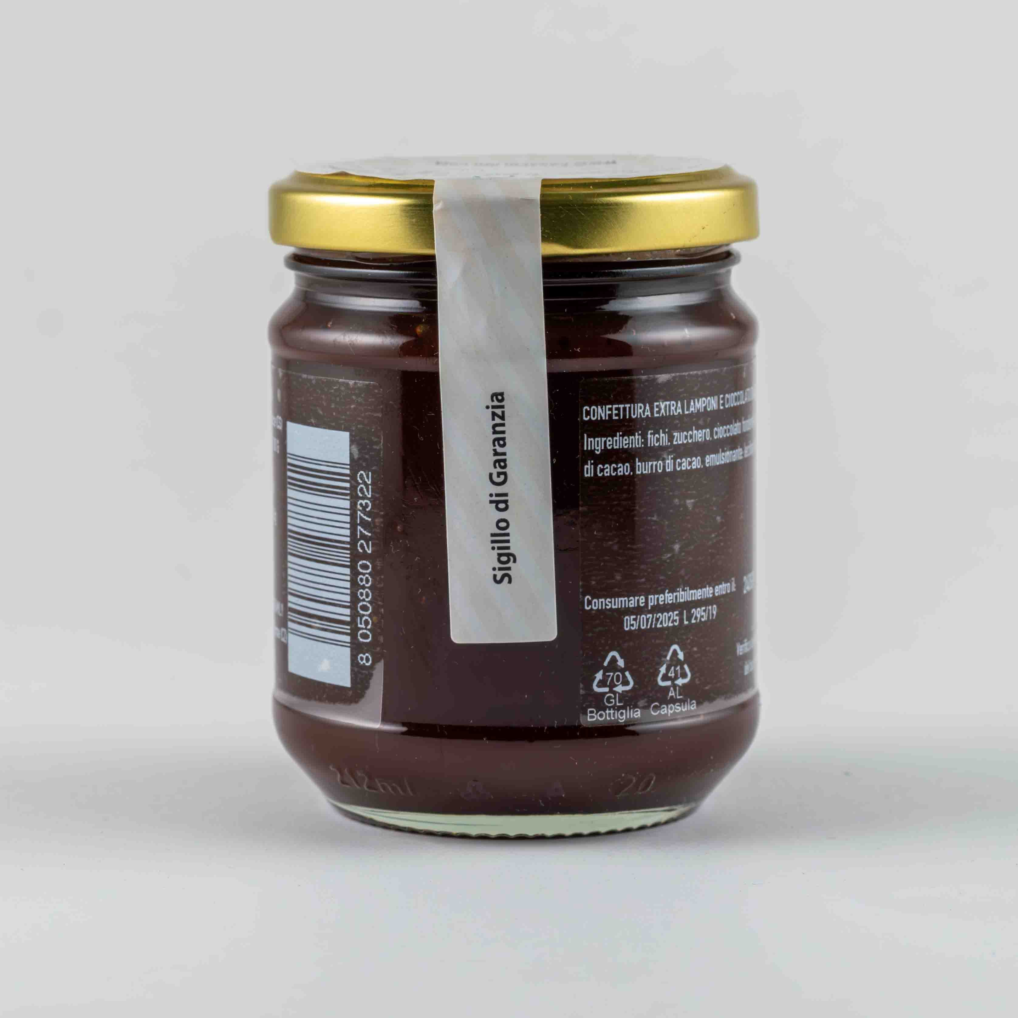 Confettura Extra di Lamponi e Cioccolato Bianco 240 gr - Casafolino.com