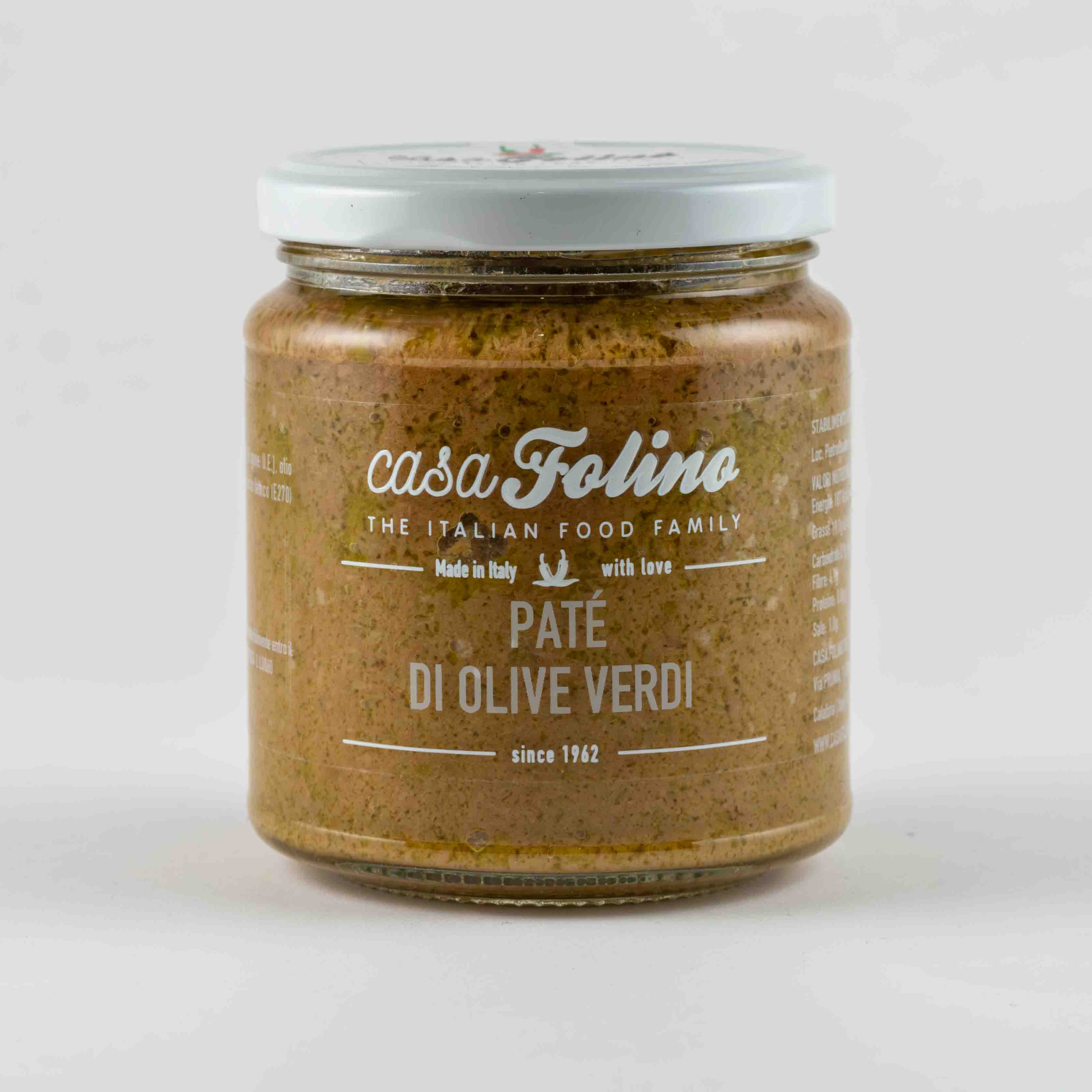 Patè di Olive Verdi in Olio di Oliva 314 ML - Casafolino.com
