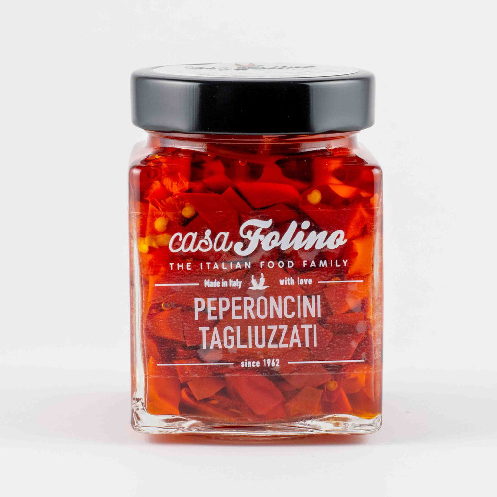 Peperoncini calabresi piccanti tagliuzzati 210gr. - Casafolino.com