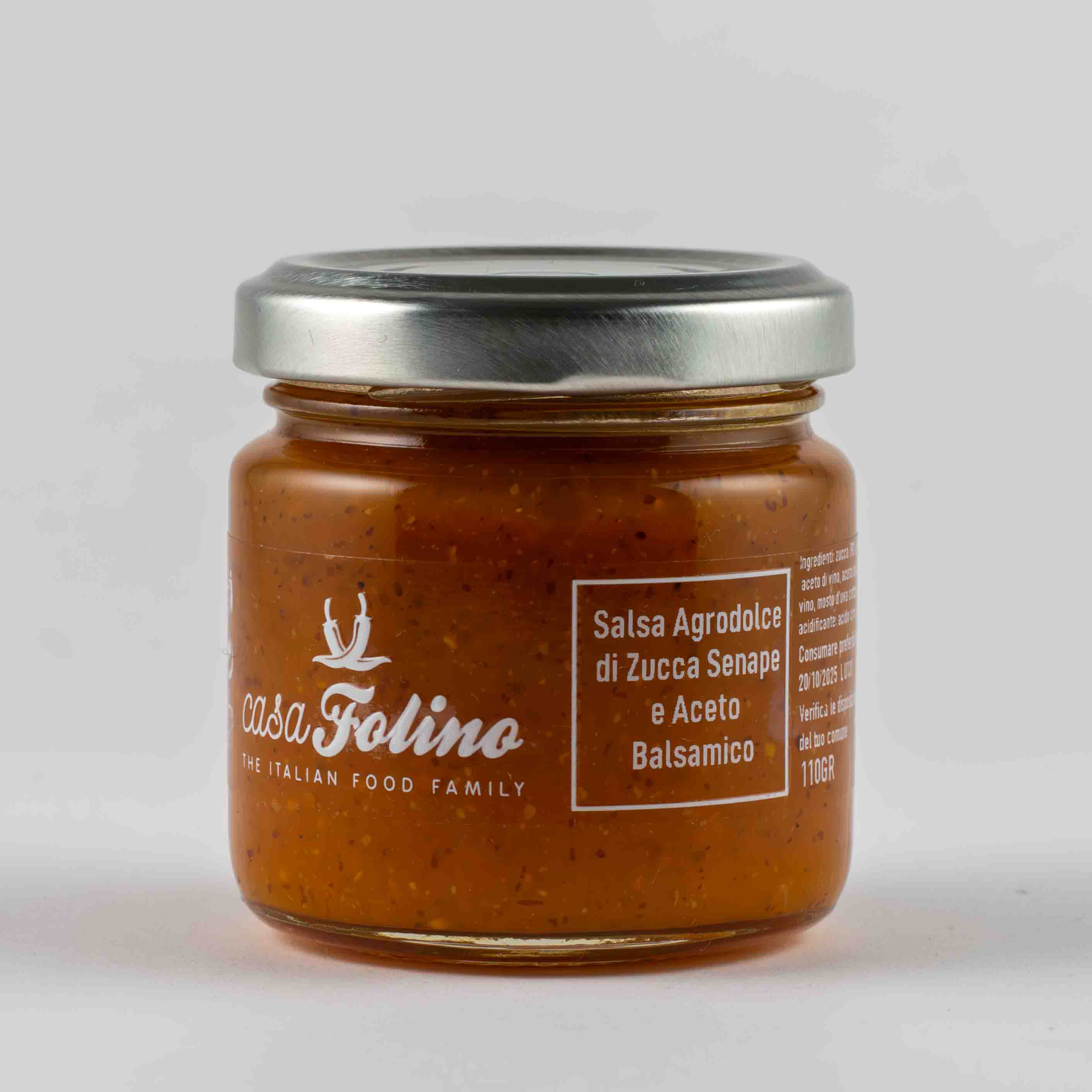 Salsa Agrodolce di Zucca Senape e Aceto balsamico 110 gr - Casafolino.com